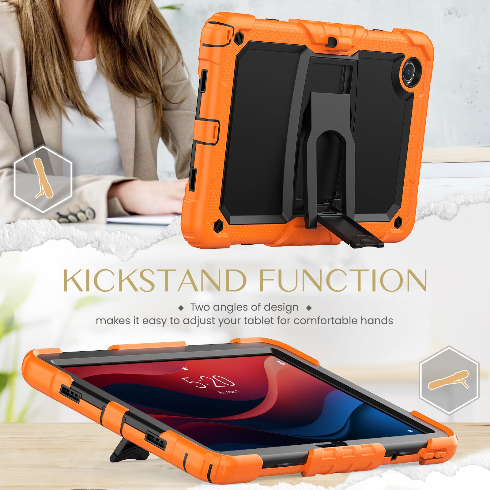 For Lenovo Tab M11 / Xiaoxin Pad 11 2024 TB-330FU / TB-331FC Case PC+Silicone Kickstand Tablet Cover with Strap For Lenovo Tab M11 / Xiaoxin Pad 11 2024 TB-330FU / TB-331FC Case PC+Silicone Kickstand Tablet Cover with Strap